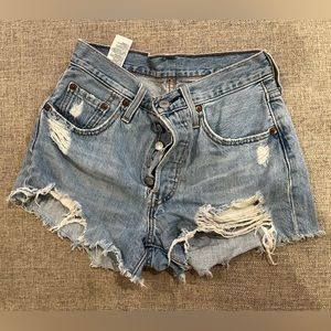 Levi’s 501 High-Rise Medium/Light Wash Jean Shorts
